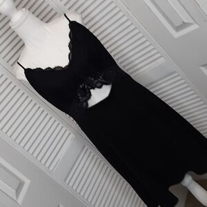 O' DELILAH Black Lace Top Lengerie Dress